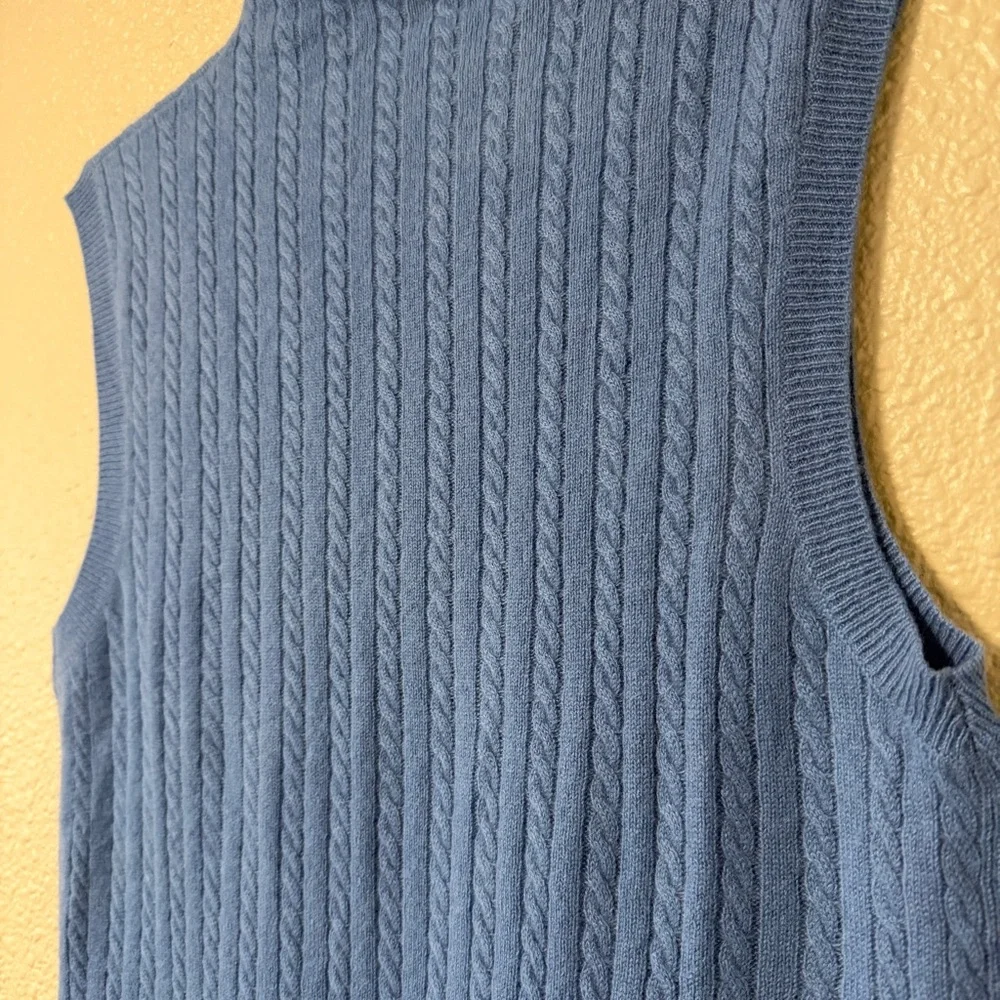 NWOT Veronica Beard Letitia Cable Cashmere Sweater Vest Blue Mockneck S Spring - Picture 10 of 10